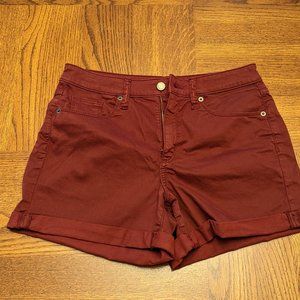 Maroon Universal Thread High Rise Midi Shorts